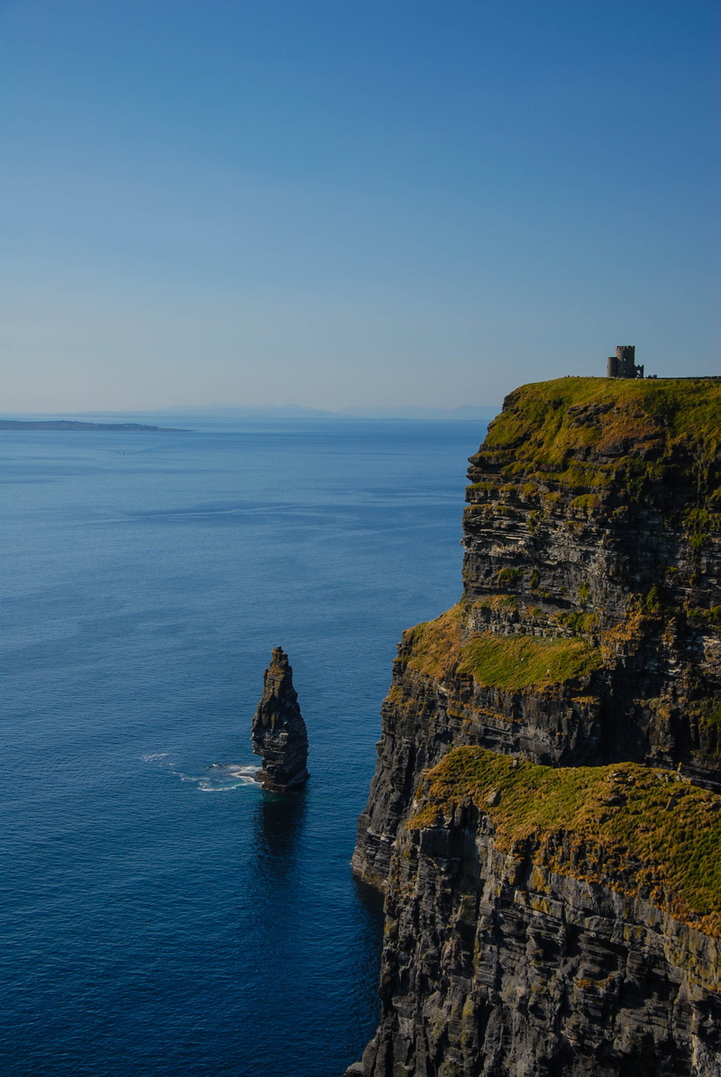sky, rock - object, cliffs, ireland, horizon, idyllic, formation, stack rock, atlantic, moher, trip, nature, outdoors, scenics - nature, tranquility, natural