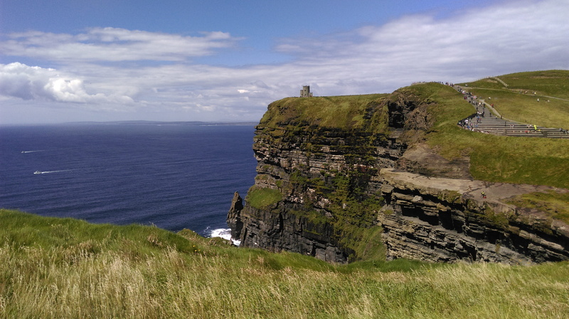 cloud - sky, cliffs of moher munster, beach, idyllic, land, beauty in nature, sky, outdoors, sea, tranquility, nature, no people, non-urban scene, grass