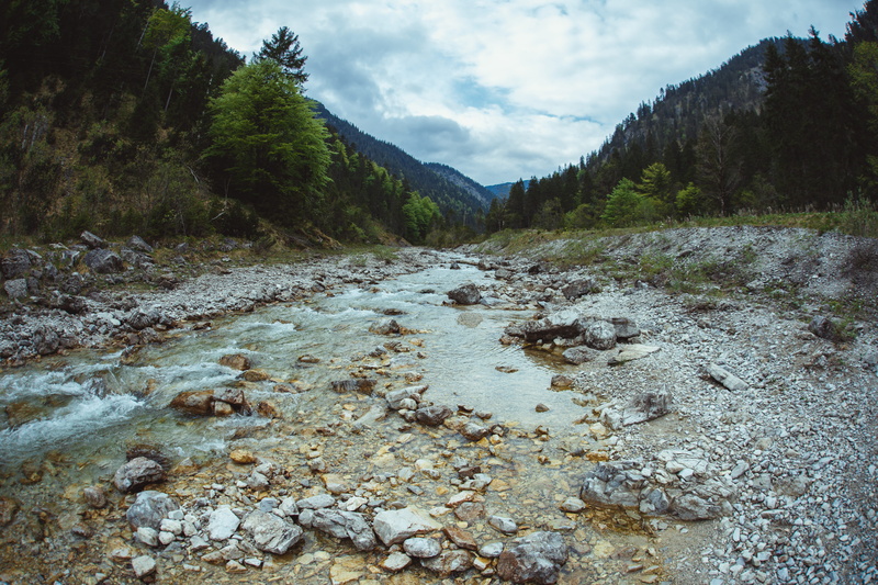 outdoors, alps, nature, scenery, plant, tree, waterfall, flowing water, growth, non-urban scene, 5K, sky, water, tranquility, beauty in nature, no people