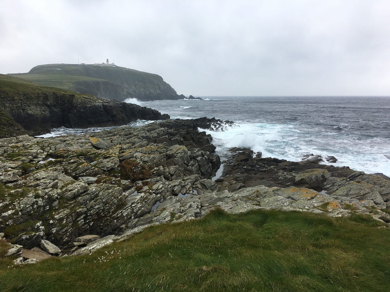 scenics - nature, united kingdom, sea, headland, rock, shetland, no people, horizon, 4K, outdoors, sumburgh, rspb sumburgh head, nature, water, solid