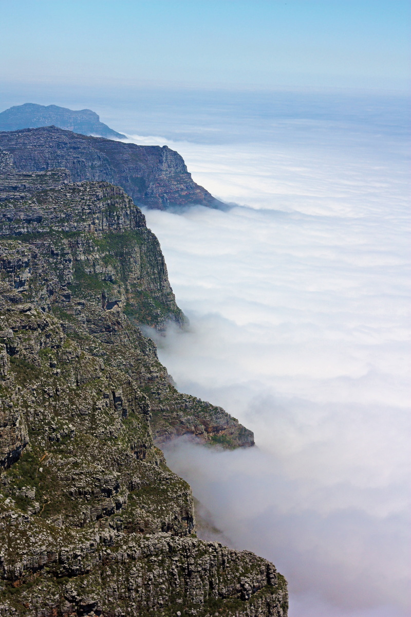 vista, cloud, cliff, 4K, fog, water, cape of good hope, table mountain, landscape, south africa, blue sky, blue, tranquil scene, capetown, rock, campaign
