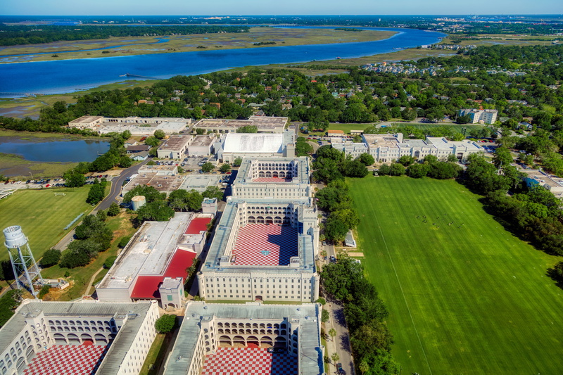 tree, landmark, the citadel, hdr, built structure, water, campus, building, building exterior, landscape, river, residential district, architecture, city