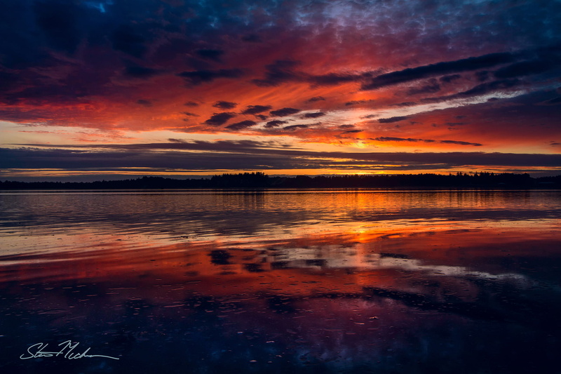 1080P, river, clouds, state, the sky, sunset, Oregon, the Pacific ocean, reflection, Bay, the evening, Coos, USA, water