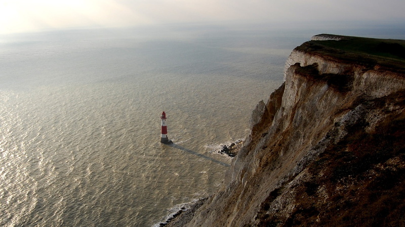 coast, ocean, aerial, red, 1080P, nature, hd, lighthouse, cliff, white