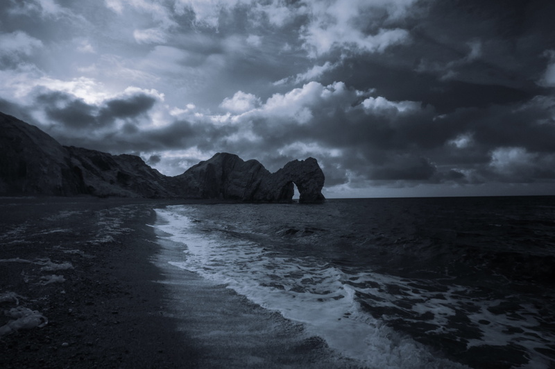 formation, scenics - nature, wave, durdle door, clouds, beauty in nature, nature, light, dark, time, tranquility, dramatic sky, body, sky, near, ocean