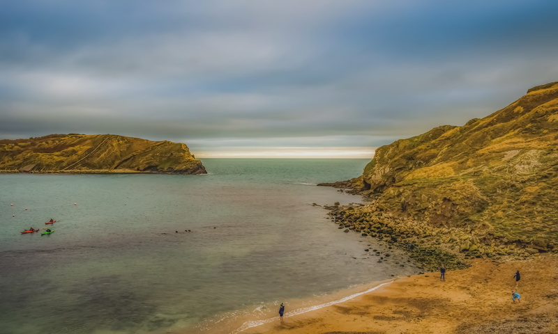 serenity, sky, day, horizon, cloud - sky, landscape, bay, calm, travel, england, winter, non-urban scene, 5K, land, horizon over water, uk, dorset, tranquility