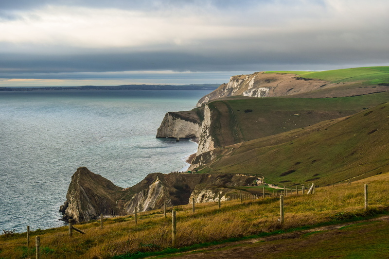 scenics - nature, nature, united kingdom, horizon, grass, ocean, sea, non-urban scene, landscape, england, cliff, clouds, rocky coastline, coastline, beauty in nature