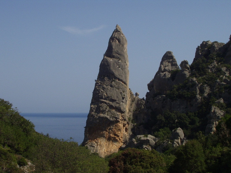 water, nature, climb, solid, rock - object, geology, land, pointed, sardinia, cala goloritze, day, clear sky, eroded, 720P, sea, rock, outdoors, scenics - nature