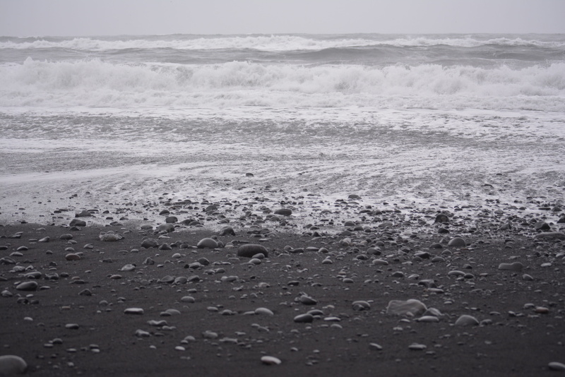 wave, water, outdoors, wet, sky, nature, no people, tranquility, black sand, beach, sea, horizon, land, winter, motion, reynisfjara, iceland, atlantic ocean
