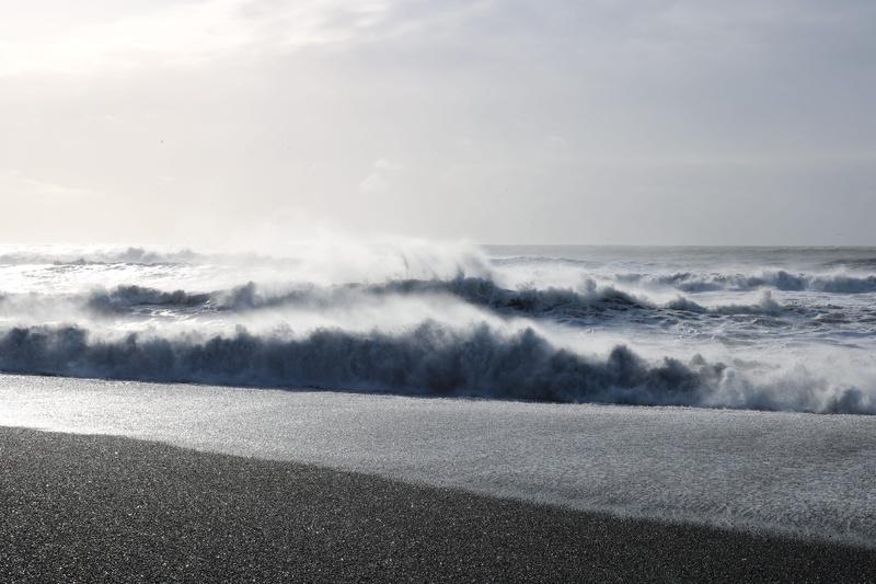 5K, no people, mountain, land, motion, beauty in nature, power in nature, aquatic sport, tarmac, iceland, asphalt, nature, wave, vik, outdoors, ice, scenics - nature