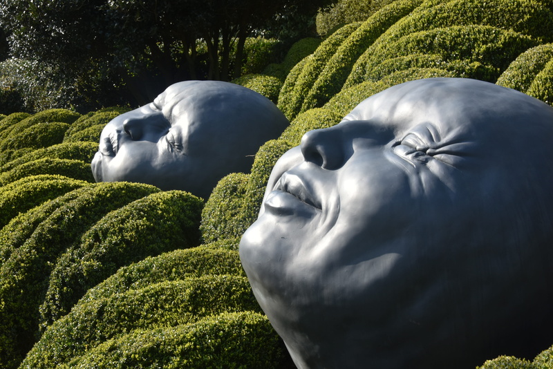 no people, outdoors, tree, art and craft, happiness, park, faces, plant, sunlight, 5K, garden, france, beauty in nature, representation, etretat, formal garden