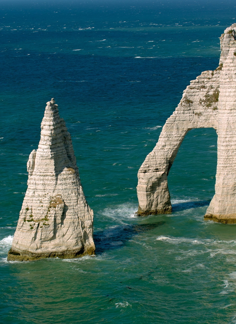 roche, erosion, cliffs, architecture, white, tranquility, wave, tranquil scene, mecca, blue, turquoise colored, france, stone arch, day, land, outdoors