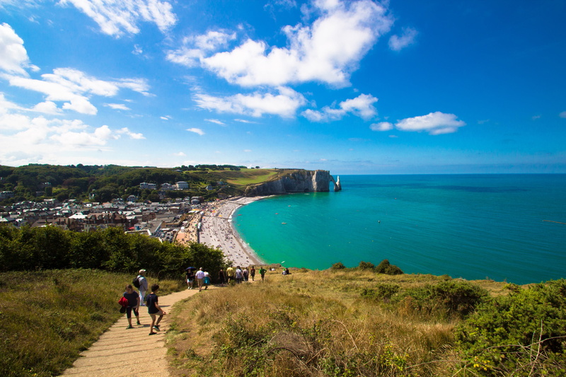 etretat, nature, abyss, atlantic coast, day, white cliffs, mountain, holiday, sea, coast, france, atlantic, group of people, abendstimmung, horizon, lighthouse