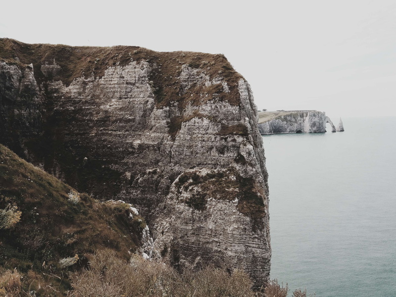 eroded, ocean, sea, oceanshore, rock, sky, rock formation, water, beauty in nature, scenics - nature, outdoors, tranquility, etretat, horizon, tranquil scene