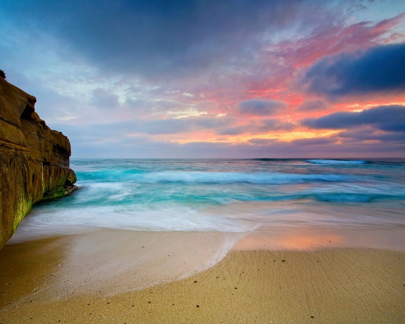 scenics - nature, vacations, sun, famous Place, cloudscape, tranquility, rock - Object, island, outdoors, blue, sand, motion, cliff, water, 720P, sport