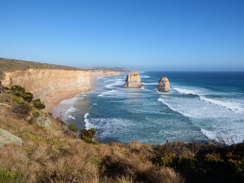 rock, tranquility, cove, ocean, day, scenery, land, nature, horizon over water, beach, great ocean road, eroded, cliff, sea, water, sea waves, beauty in nature