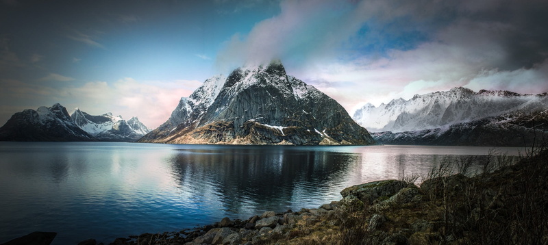 idyllic, 1080P, environment, Norway, Arctic, mountains, scenics - nature, beauty in nature, lake, no people, tranquility, non-urban scene, fjord, tranquil scene