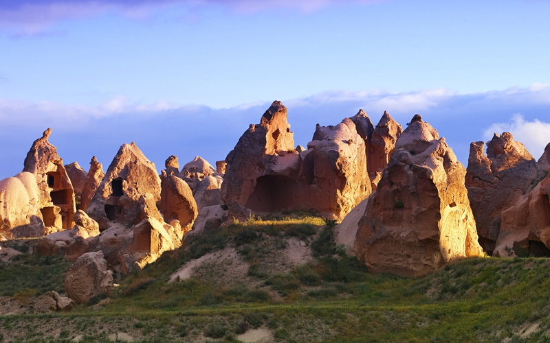 outdoors, beauty in nature, formation, windows, climate, non-urban scene, sky, geology, nature, chimney, tranquil scene, hd, environment, eroded, rock formation