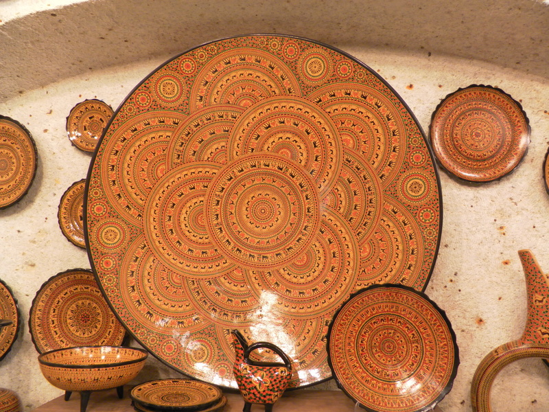 indoors, pattern, turkish handicraft, no people, cappadocia, geometric shape, floral pattern, circle, turkey, shape, high angle view, still life, ceramics