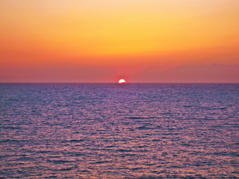 beautiful, calm, no people, ocean, Nature, blue, scenics, dream, 2K, water, red, horizon over water, scenery, warm, scene, sunlight, mediterranean, sunset landscape