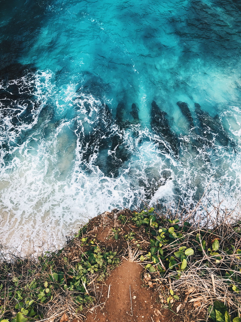 rock, breaking, beauty in nature, penida island, day, sport, outdoors, indonesia, sea, water, 4K, aquatic sport, rock - object, motion, land, hitting