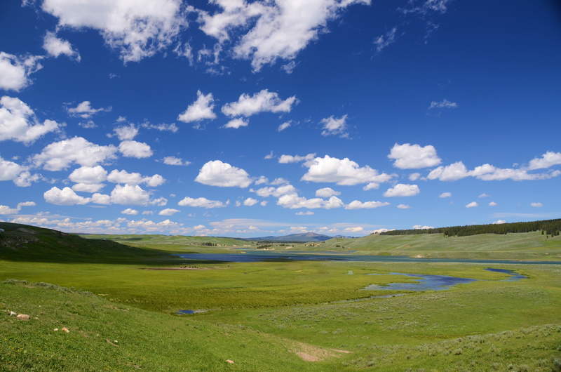 plain, mountains, blue, scenics - nature, land, field, 4K, hayden valley, scenery, grass, photograph, wyoming, panorama, yellowstone, nature, yellowstone national park