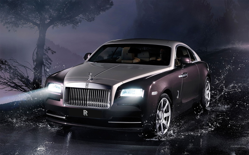 splash, luxury, royce, wraith, rolls, 1080P, water
