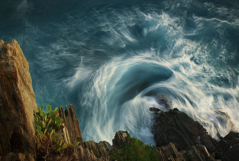 rock, 1080P, nature, sea, long exposure, water, cliff, landscape, Paolo Lazzarotti