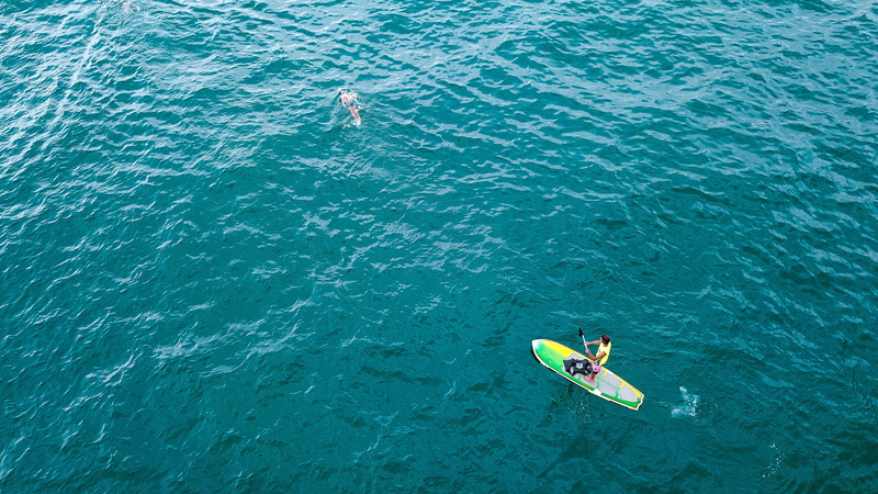 turquoise colored, sport, people, lifestyles, oars, 4K, human, paddle, adult, sea waves, surfing, waterfront, leisure activity, praia do toque-toque pequeno