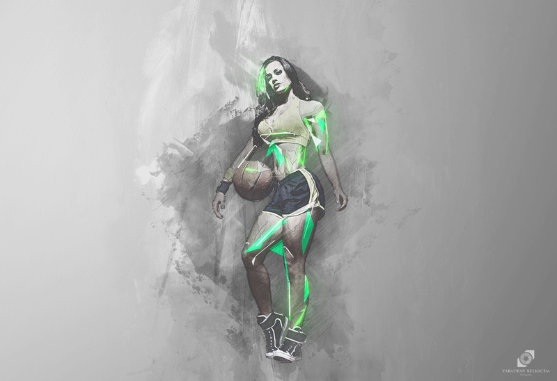 1080P, Stracto, Mujer, Toques, a, Balon