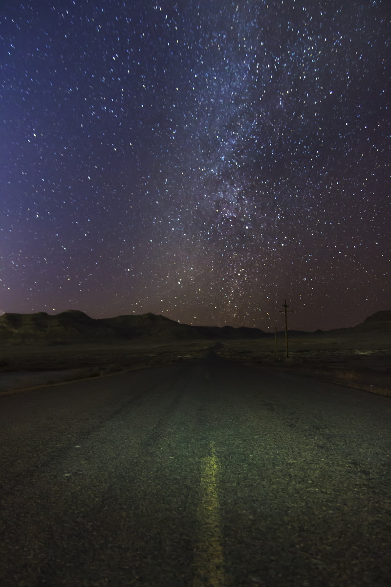 beauty in nature, lake, dark, stars, road, scenics - nature, tranquil scene, tranquility, no people, space, outdoors, night, land, space and astronomy