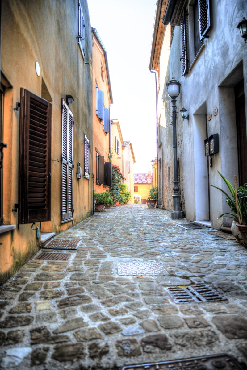 narrow, alley, nature, daylight, gray, plants, village, street, no people, outdoors, architecture, house, long, urban, town, 5K, direction, walls, stones