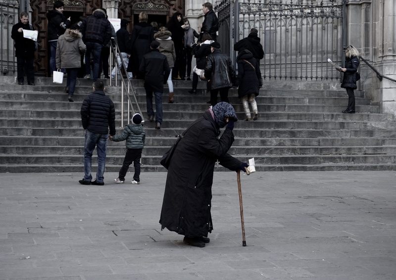 architecture, activity, built structure, street, church, real people, steps, 5K, walking stick, person, brown, lifestyles, building exterior, full length