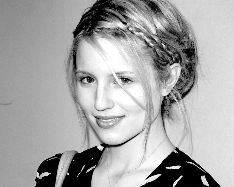 women, monochrome, smiling, 720P, face, Dianna Agron