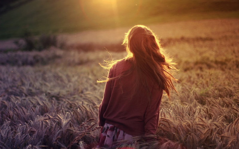 adult, lens flare, smiling, real people, agriculture, lifestyles, beautiful, hairstyle, portrait, standing, gold Colored, relaxation, land, wheat, jacket