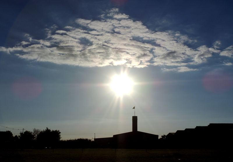 tree, scenics - nature, nature, clouds in the sun, sunset, 4K, tower, sunrise, beauty in nature, sunbeam, no people, silhouette, against light, architecture