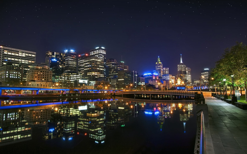 travel Destinations, famous Place, street, twilight, city, australia, night, tall - high, downtown District, connection, nature, travel, river, urban Scene