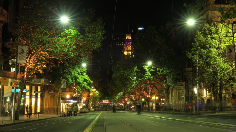 night, lights, home, street, Australia, trees, 1080P, Melbourne