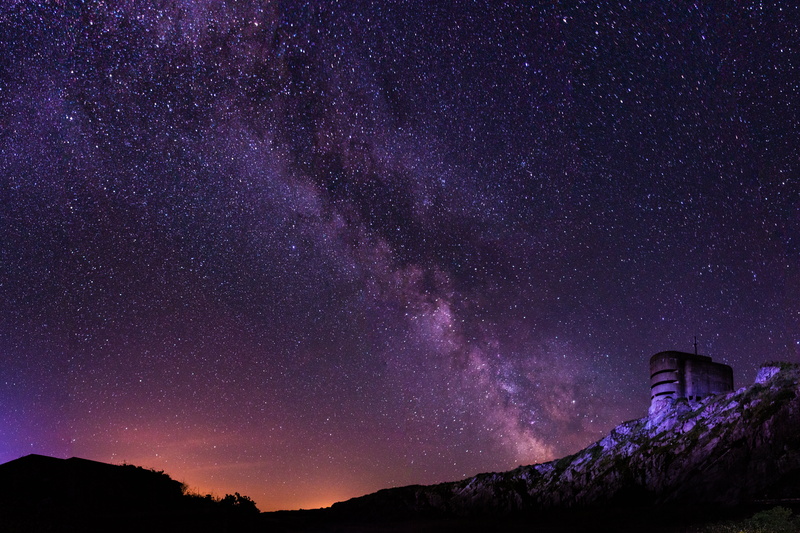 no people, night, purple, tranquility, star, galaxy, starry sky, alderney, space, astronomy, star - space, star field, channel islands, low angle view