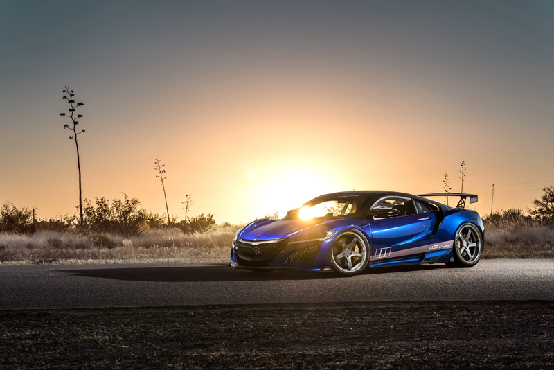 blue, car, Acura NSX, 4K, Dream project, road, ScienceofSpeed, luxury, photo, Sunset, sun, empty, 4K