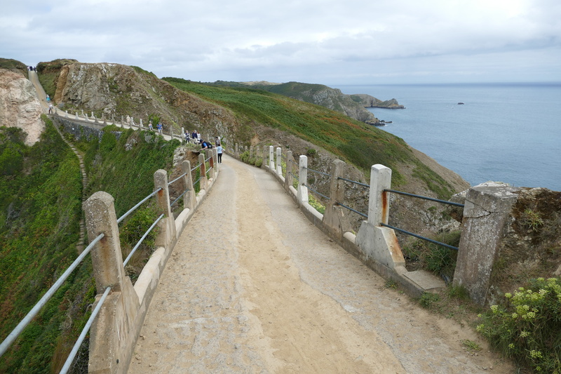 coastline, tranquil scene, scenics - nature, Sark, Island, mountain, railing, tranquility, rock, England, non-urban scene, water, footpath, scenics, the way forward