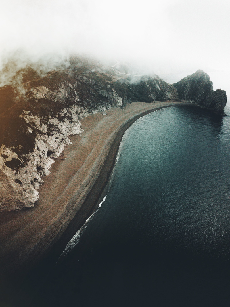 explorw, beauty In Nature, travel Destinations, aerial, sea, mist, scenics, wave, vacations, shore, ocean, sand, 4K, from above, body, summer, tourism
