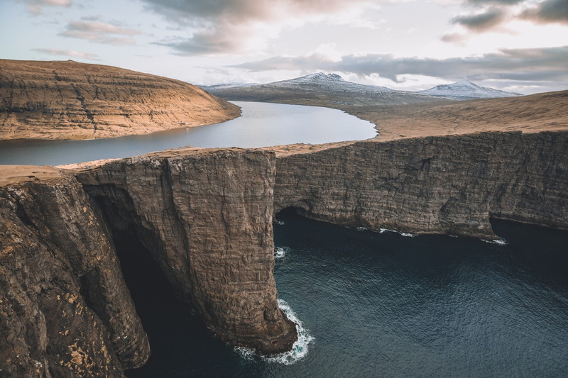 hills, water, faroe islands, sky, rocks, mountain, Landscape, 1080P, norway, ocean