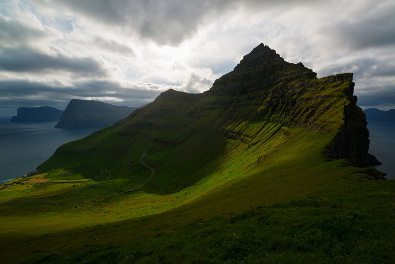 land, 1080P, green, travel, hill, tourism, iceland, clouds, summer, Faroe Islands, coastline, The Atlantic ocean, greens, water, famous Place, Trollanes