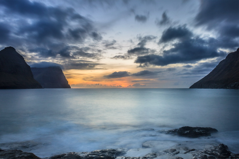 clouds, water, tranquility, sunset, rock formation, idyllic, cloud - sky, sea, no people, outdoors, rock - object, the ocean, beauty in nature, the evening