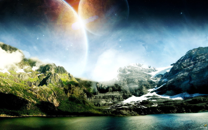 Mountains, 1080P, World, Water, Dream