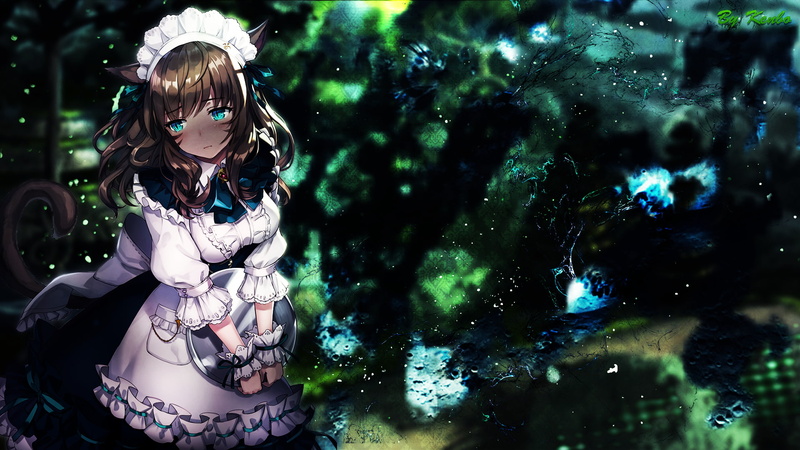 day, hair, picture-in-picture, one person, nature, anime, maid, females, anime girls, real people, women, girls, child, Final Fantasy VII, standing, 1080P