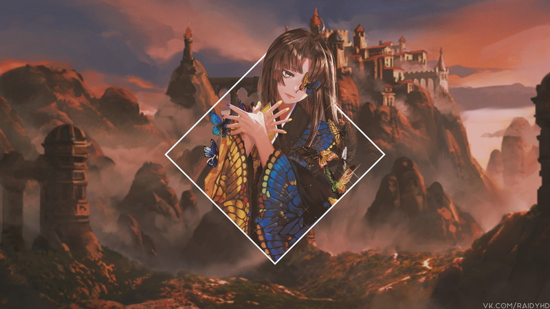 picture-in-picture, painted nails, sunlight, fantasy girl, nature, women, hairstyle, leisure activity, anime, lifestyles, real people, digital composite