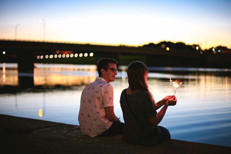 tranquil Scene, women, near, positive emotion, young men, adult, woman, reflection, sunset, togetherness, young Adult, people, bridge, beside, heterosexual Couple