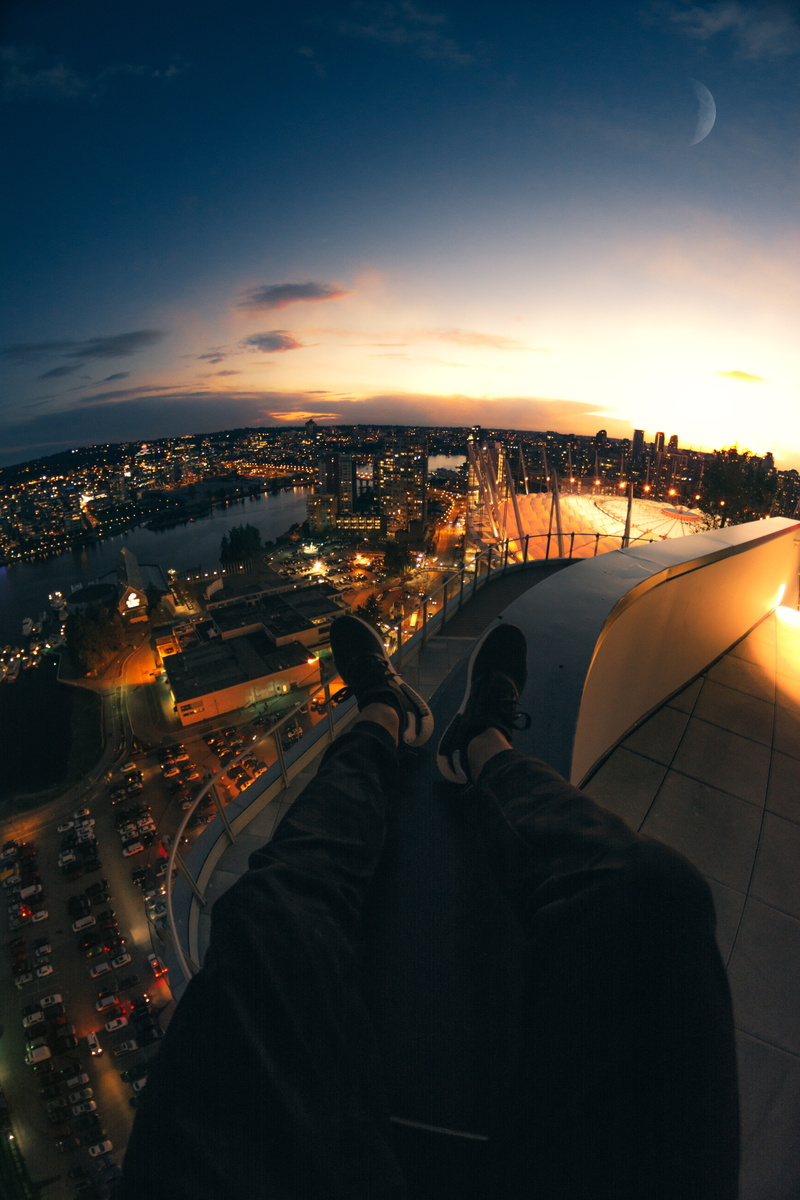 vancouver, night city, aerial view, 5K, canada, legs, overview